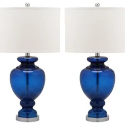 Safavieh Glass Table Lamps, Set Of 2, Navy