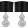 Safavieh Nicole Bead Base Lamps, Black Shade, Set Of 2