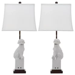Safavieh Foo 28.5" High Dog Table Lamps, Set Of 2, White